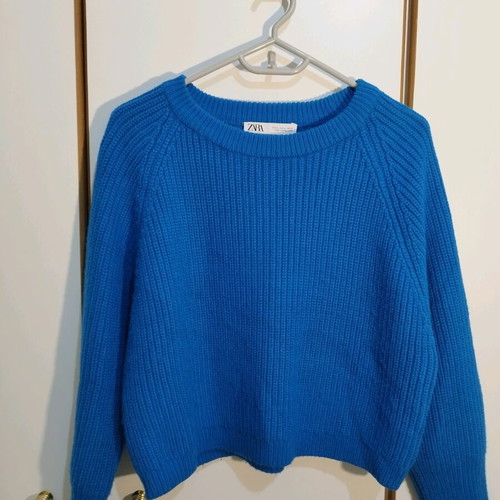 Zara knitted sweater blue like new, size XL