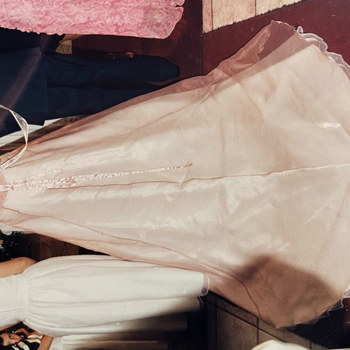 Demetrios wedding dress pink pastel like new, size S