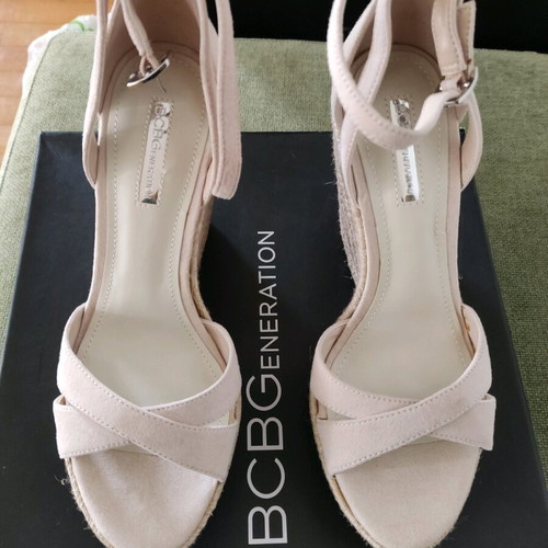 Women's platform shoes new size 39, leather, beige