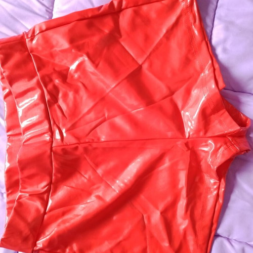 Red shiny shorts new