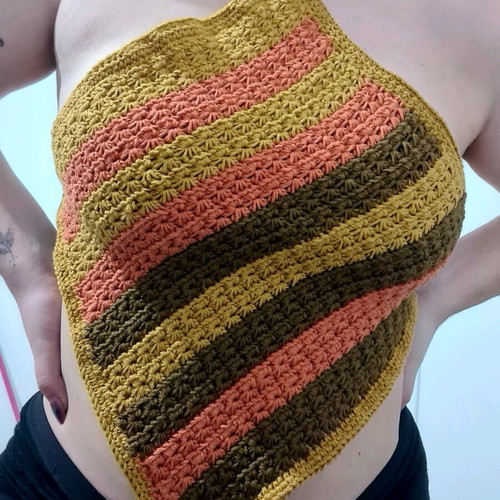 Handmade crochet top like new, multicolored