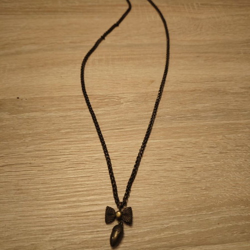 Vintage bronze pendant necklace used