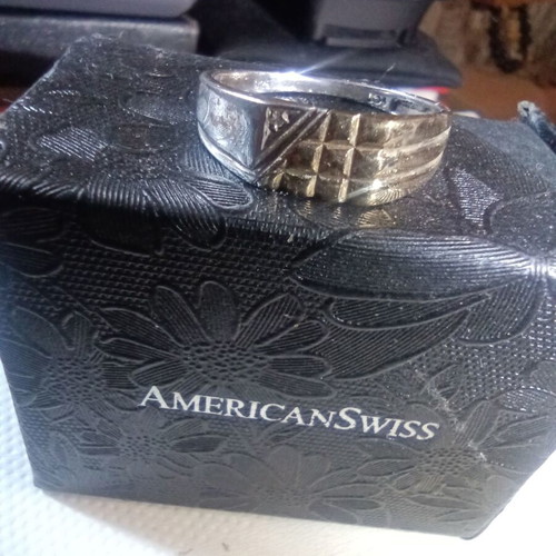 Sterling Silver 925 & 9CT Gold Ring American Swiss new