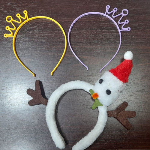 Girls hairbands used, princess and snowman, set of 3