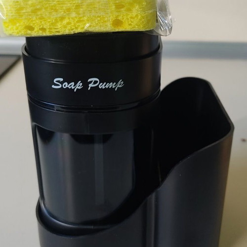 Soap dispenser 3 in 1 new, 450 ml capacity, with sponge, black