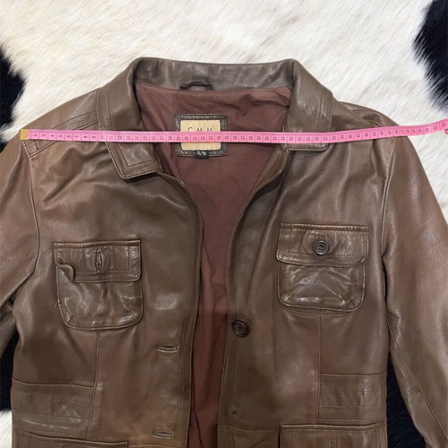 Vintage δερμάτινο jacket σαν καινούργιο, καφέ, μέγεθος XL