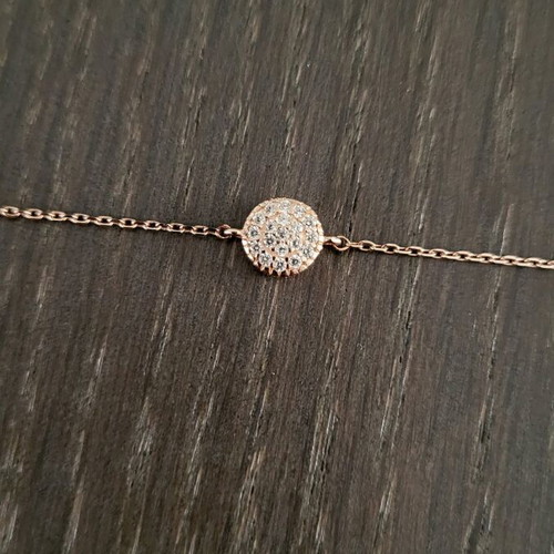 Elsa Alta Bigiotteria bracelet like new, pink gold with rhinestones