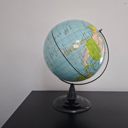 Retro Greek globe vintage 1970s used with Greek labeling