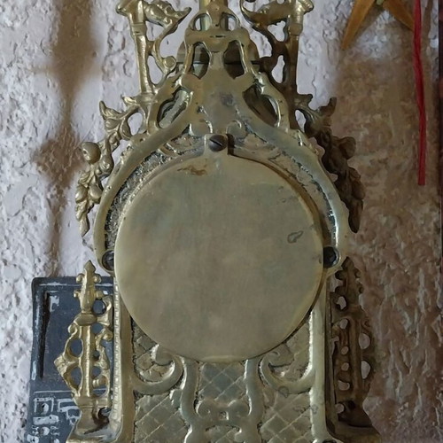 Handmade tabletop clock like new, approx. 37 cm height, analog