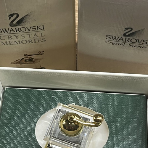 Swarovski Crystal Memories Coffee Grinder miniature like new with box
