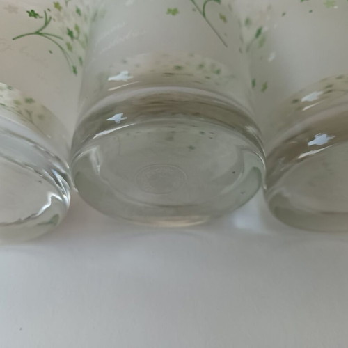 SET OF 3 WATER GLASSES WITH FLOWERS