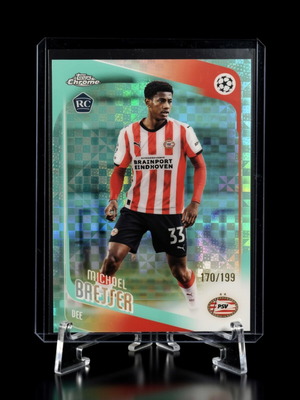 Topps Chrome UEFA Club Competitions Michael Bresser Aqua X-Fractor Numbered 170/199
