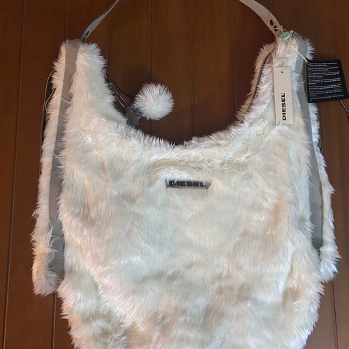 Diesel women's shoulder bag new, vintage Y2K faux fur style
