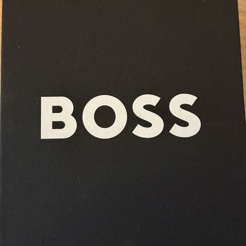 Boss men's watch with blue black dial and gold plated bracelet new