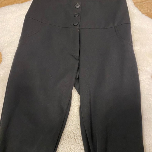 Fabric high-waisted pants S used, slim fit with 3 buttons