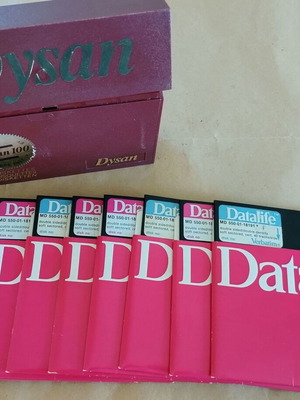 Datalife 2S/2D Verbatim 5.25” floppy disk collection of 10 used with Dysan case