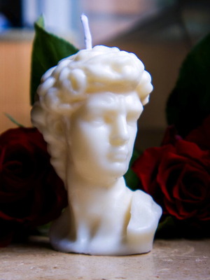 David bust handmade soy scented candle new