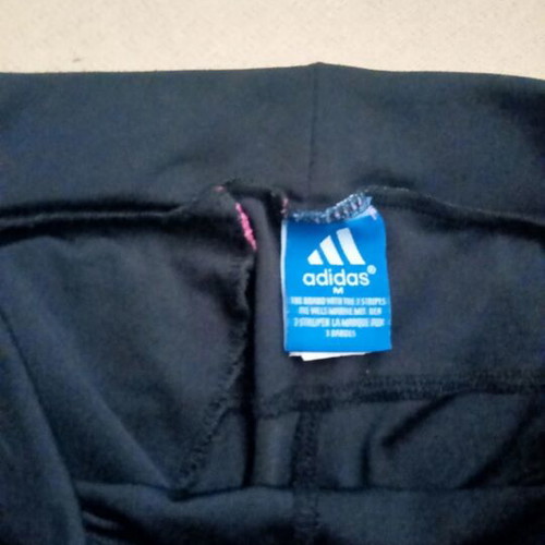 Adidas Lycra sports leggings black with pink details, size M