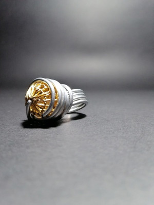 Ring No. 52.5 like new, silver and yellow