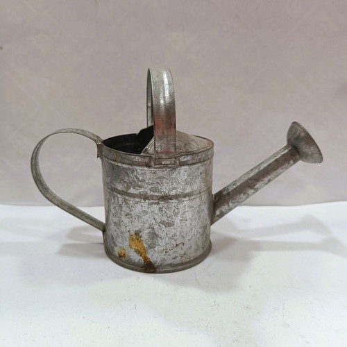 Vintage Metal Miniature Watering Can galvanized, 20cm