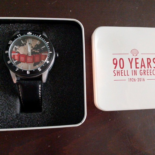 Shell collectible watch 1926-2016 new, men's, black and beige
