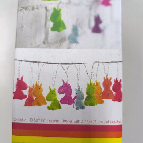 Multicolor unicorn string lights new, battery operated