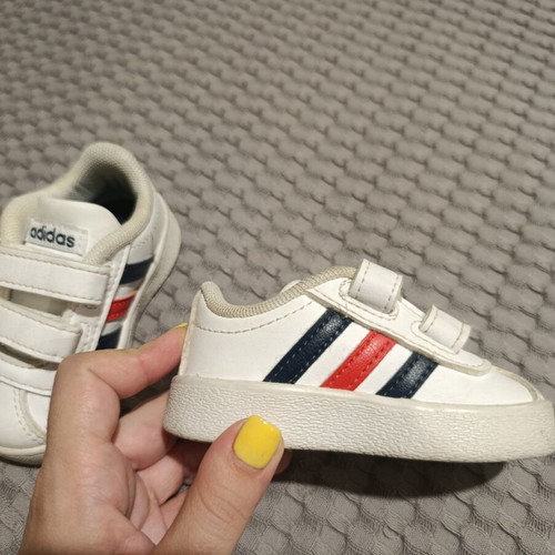 Adidas baby shoes size 18 with bibs and headband set