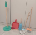Playtive wooden children's broom set with base for play
