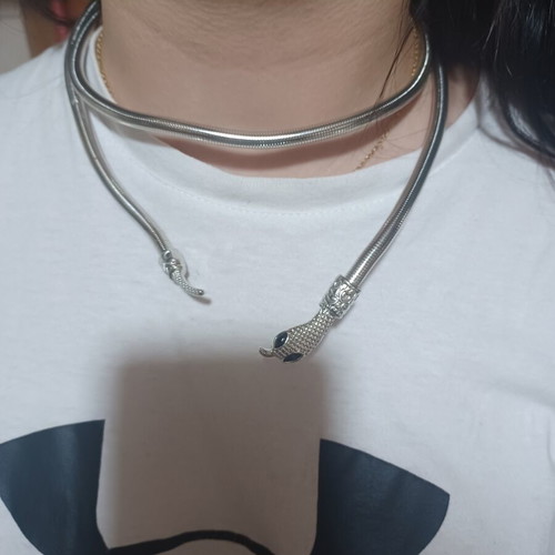 Vintage multipurpose snake necklace silver, like new