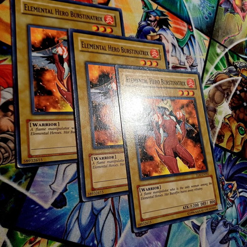 Elemental Hero Burstinatrix playset, 3 cards