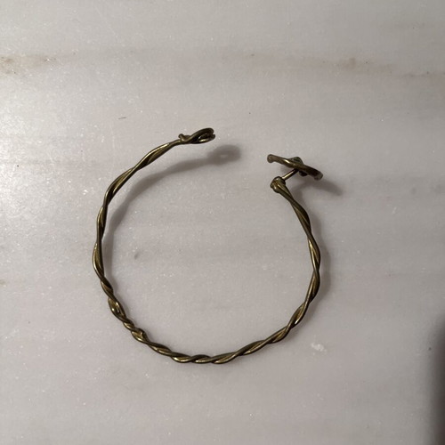 Handcrafted adjustable brass bracelet
