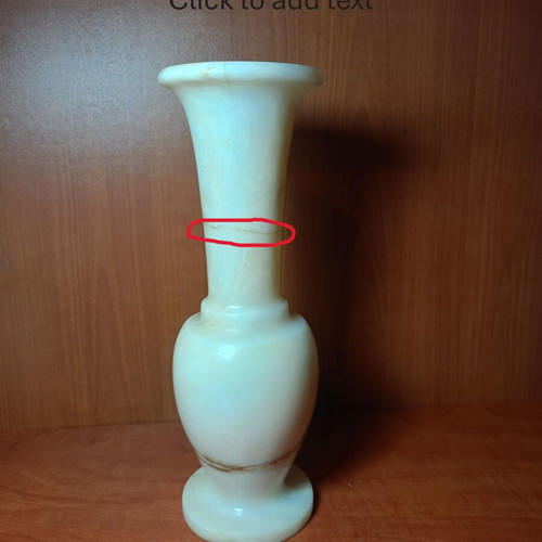 Onyx Vase used, handmade decorative piece with natural cream and light brown hues