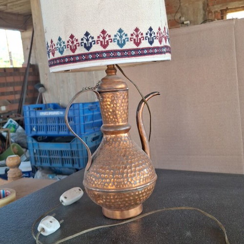 Bronze table lamp handmade, used, 49 cm height
