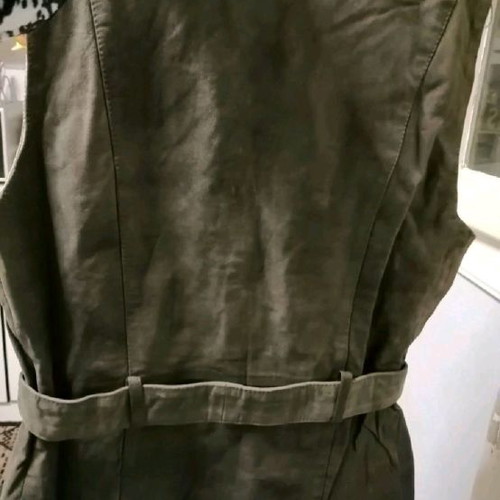 Indian genuine leather vest like new, size M/L, olive-brown