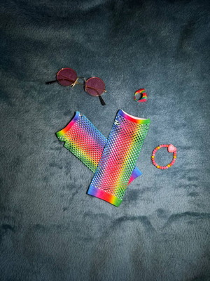 Rainbow Stuff gloves set like new, multicolored