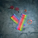 Rainbow Stuff gloves set like new, multicolored