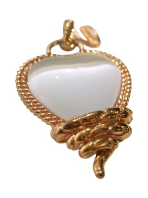 Just Cavalli Gold Shell Heart Cabochon Pendant like new