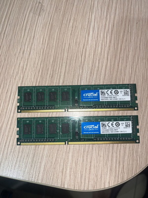 Crucial 8GB Kit (2×4GB) DDR3 1600MHz Desktop RAM like new