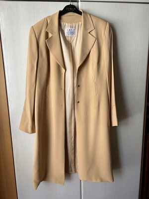 Σετ Makis Tselios φόρεμα και μαντό σαν καινούργιο, μπεζ, Νο 48