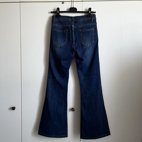 Y2K Flared Jeans used, Chic Bonbon Paris, size S/XS, blue turquoise