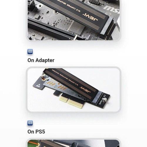 JEYI Graphene Heatsink for M.2 SSD 2280, 2-Pack, new