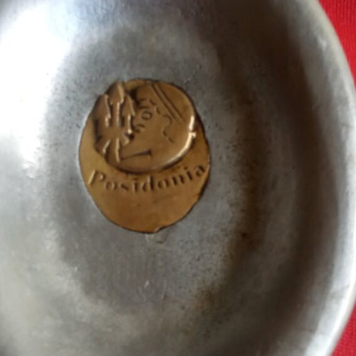 Collectible handmade brass plate from the "Posidonia" exhibition of 1994