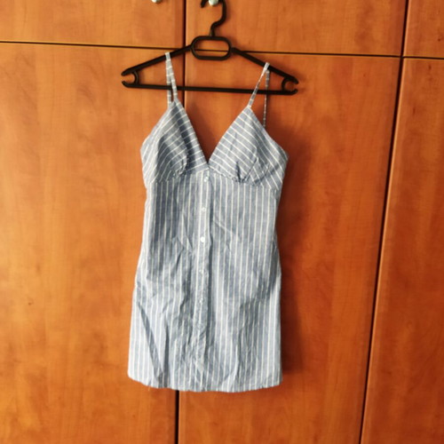 Striped Mini Dress like new, 100% cotton, blue with white stripes