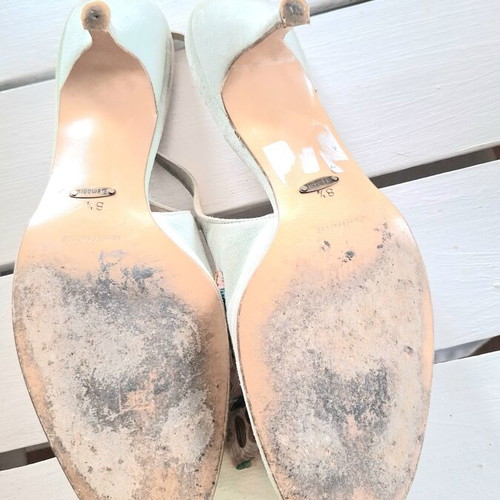 Kalogirou vintage mules green suede and leather size 38.5–39 used