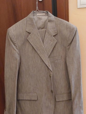 Old River suit jacket size L like new, gray and beige