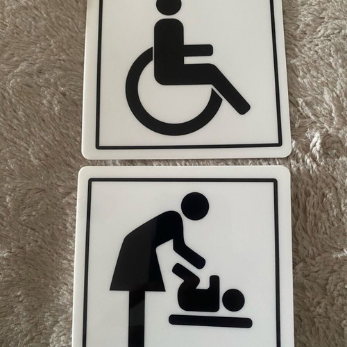 Signage stickers new, pack of 2