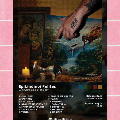 Dani Gambino Epikindynoi Polites A3 Poster new