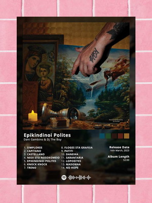 Dani Gambino Epikindynoi Polites A3 Poster new