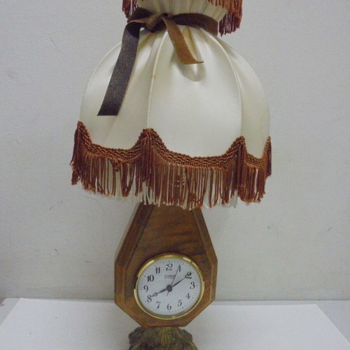 Scholer vintage table lamp with clock