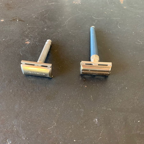 Gillette G2000 England TTO and Gillette Ball and Tech aluminum safety razors